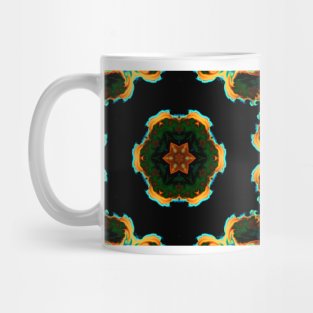 Psychedelic Hippie Orange Black and Teal Mug